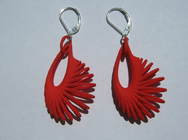 Forty Moebius Earrings in Red Processed Versatile Plastic
