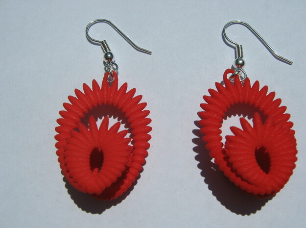 Ellipsoids On Clelie 2 Earrings in Red Processed Versatile Plastic