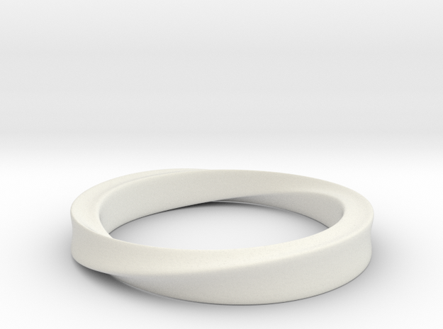 Möbius Ring in White Natural Versatile Plastic: 4 / 46.5