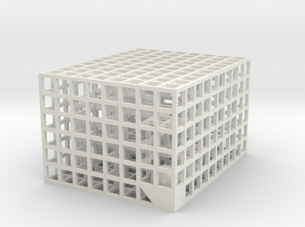 Maze 08, 5x4x3 in White Natural Versatile Plastic: Medium