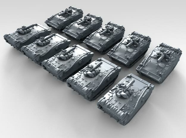 1/700 French AMX-10P Infantry Fighting Vehicle x10 in Clear Ultra Fine Detail Plastic