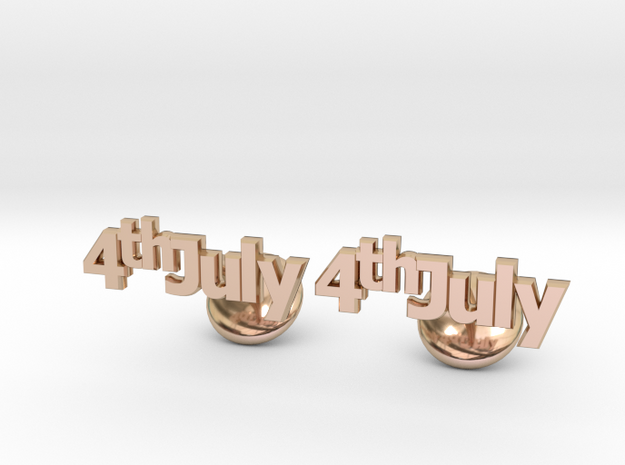 4th Of July Cufflinks in 14k Rose Gold Plated Brass