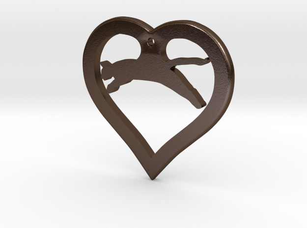 The Love Hunter (steel pendant) in Polished Bronze Steel