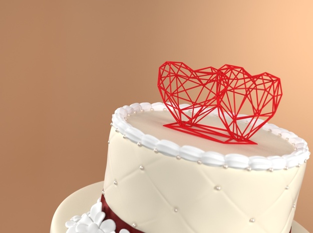 Open 3D Hearts Cake topper