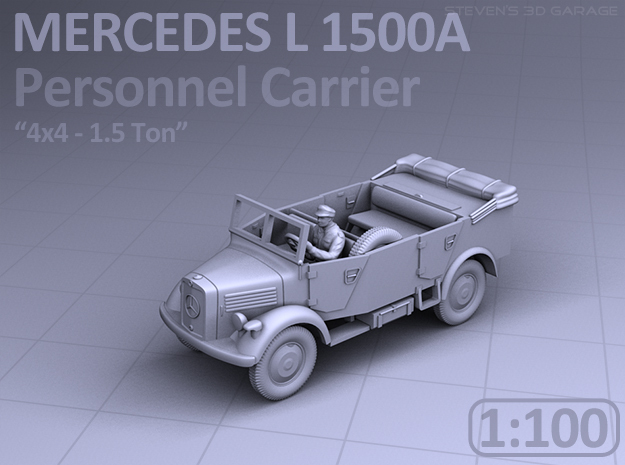 Mercedes L 1500 A - PERSONNEL CARRIER (1:100) in Tan Fine Detail Plastic