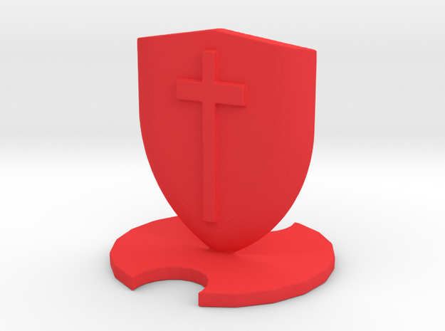 Medieval Chess Pawn in Red Processed Versatile Plastic