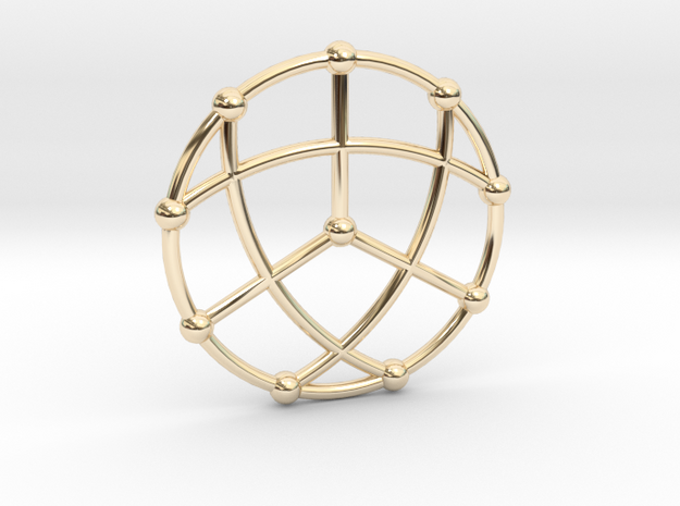 Petersen Graph Pendant, Variation 1 in 14k Gold Plated Brass
