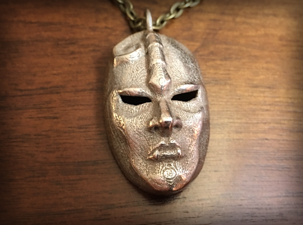 JoJo' s Bizarre Adventure Stone Mask in Polished Bronzed Silver Steel