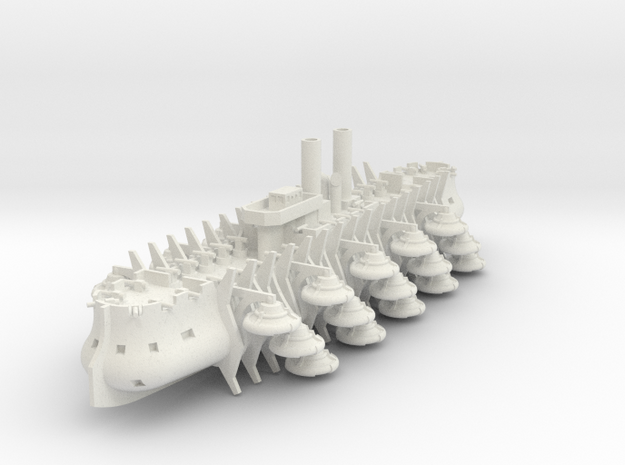 Trireme Airship in White Natural Versatile Plastic: 1:700