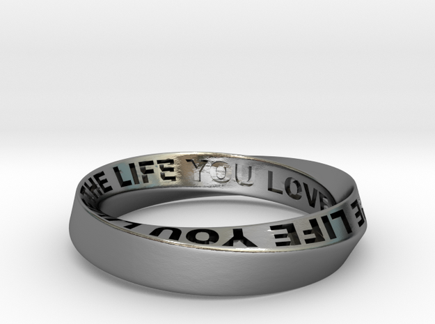 Live The Life You Love - Mobius Ring 4.5mm band in Polished Silver: 6.5 / 52.75