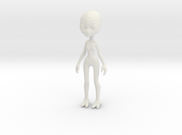 Alien Figure in White Natural Versatile Plastic