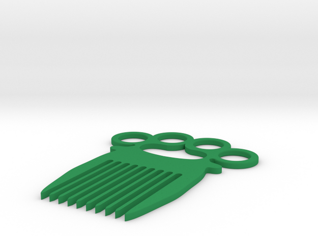 Knuckle-duster/Comb in Green Processed Versatile Plastic