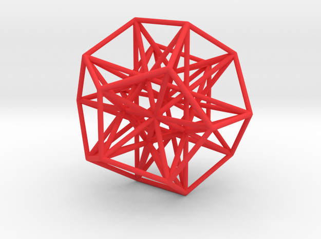 Polyhedron 666 in Red Processed Versatile Plastic