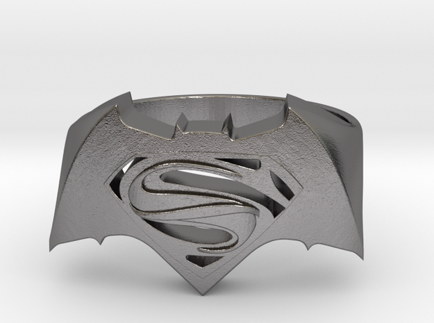 SuperMan Vs Batman Size 11 in Polished Nickel Steel