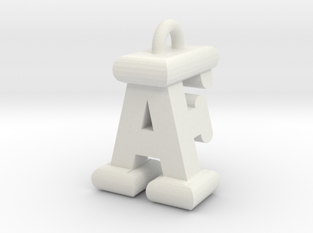 3D-Initial-AF in White Natural Versatile Plastic