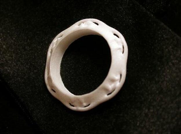 Flower Ring (Size: 6) in White Processed Versatile Plastic
