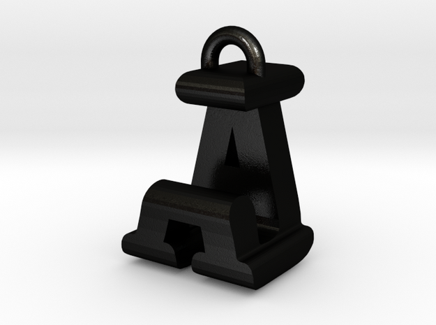 3D-Initial-AJ in Matte Black Steel