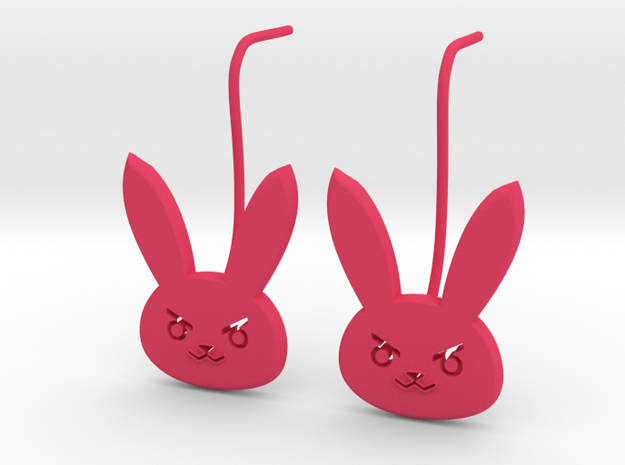 D.Va bunny earring studs in Pink Processed Versatile Plastic