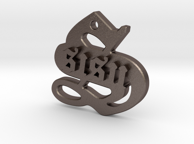 SISU (steel pendant) in Polished Bronzed Silver Steel