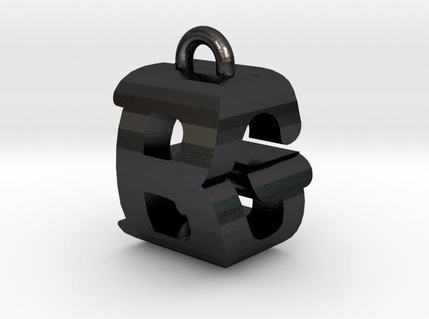 3D-Initial-BG in Polished and Bronzed Black Steel