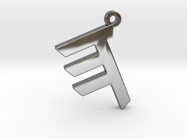 Letter HEH - Paleo Hebrew - With Chain Loop in Fine Detail Polished Silver