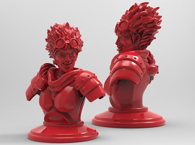 Fire Sorceress Bust in Red Processed Versatile Plastic: Medium