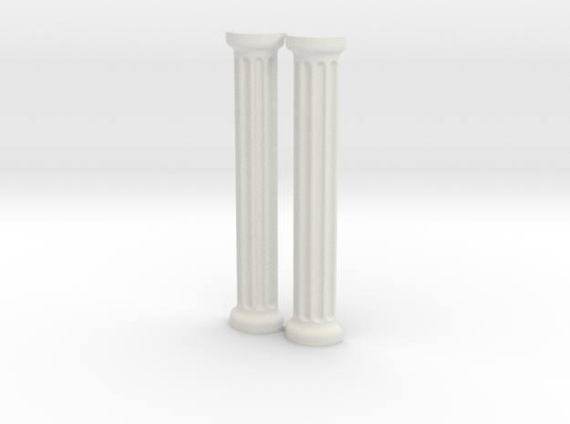 Greek / Roman Column Set in White Natural Versatile Plastic