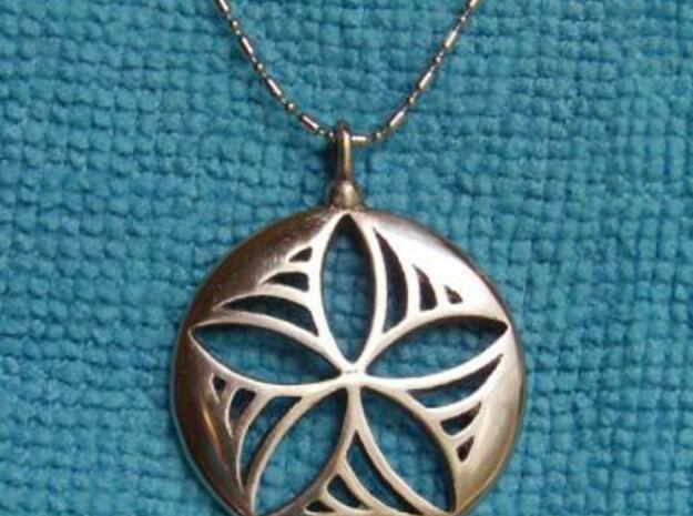 Star Pinwheel pendant in Polished Bronzed Silver Steel
