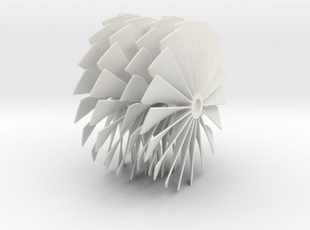 69.5 mm Diameter Turbo Fan SAF in White Natural Versatile Plastic