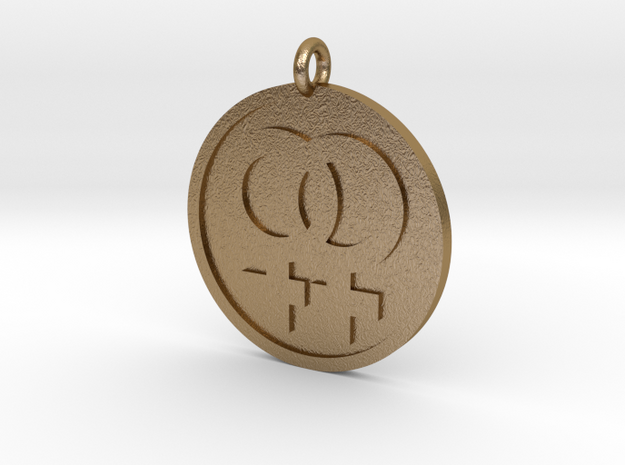 Double Female Pendant in Polished Gold Steel