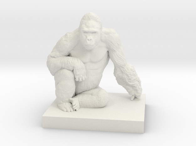 Gorilla Harambe in White Natural Versatile Plastic