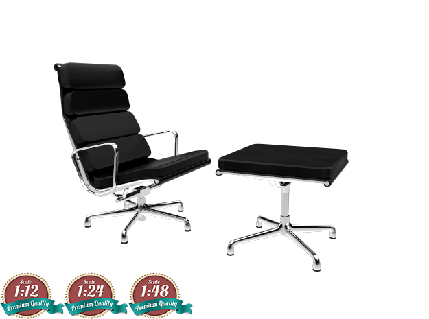 Miniature Eames Softpad Chairs - Charles Eames in White Natural Versatile Plastic: 1:24