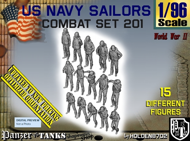 1-96 USN Combat Set 201 in Tan Fine Detail Plastic