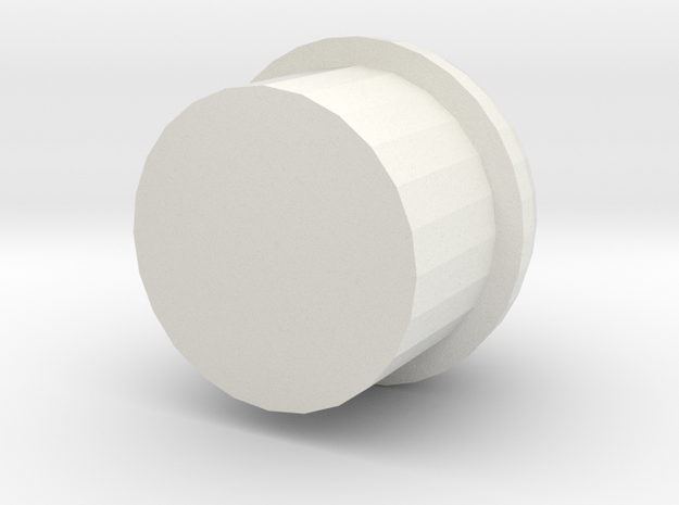 Gunder Spherical Barrel Plug in White Natural Versatile Plastic