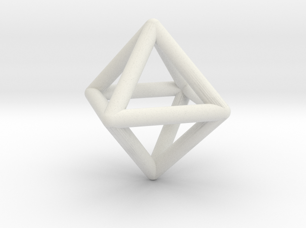 Octahedron Triangular Pyramid Pendant in White Natural Versatile Plastic