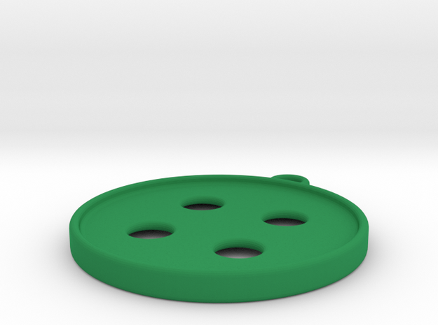 Button Earrings in Green Processed Versatile Plastic