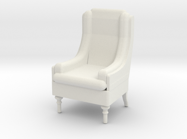 Tall Armchair 1:50 in White Natural Versatile Plastic