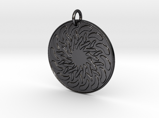 Radial Pendant in Polished and Bronzed Black Steel