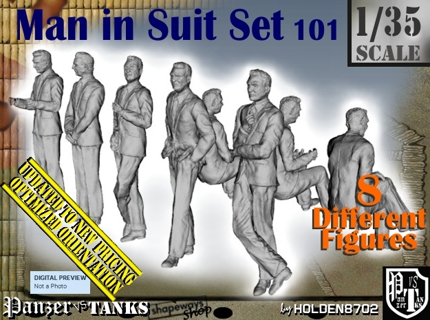 1/35 Man In Suit Set101 in Tan Fine Detail Plastic