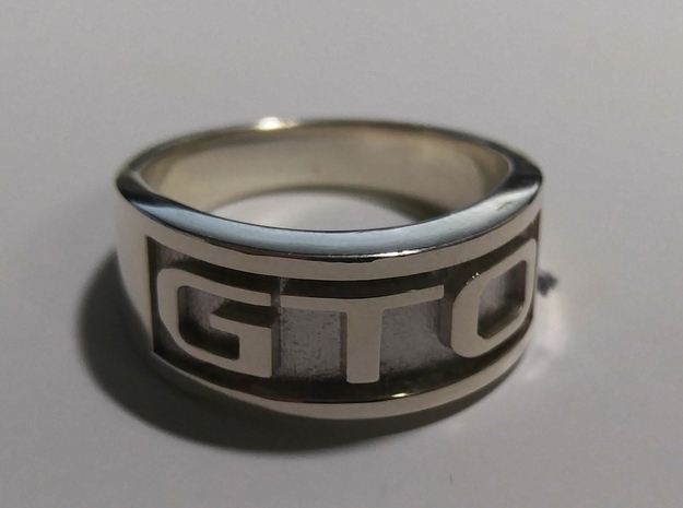 GTO Mens Automotive Ring in Fine Detail Polished Silver: 11.5 / 65.25