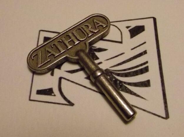 Zathura key in Polished Bronzed Silver Steel