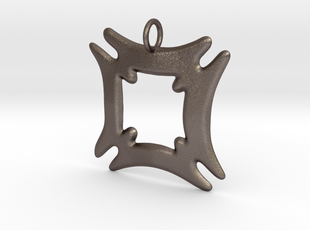 Hafinkra - Security and Safety Pendant in Polished Bronzed Silver Steel