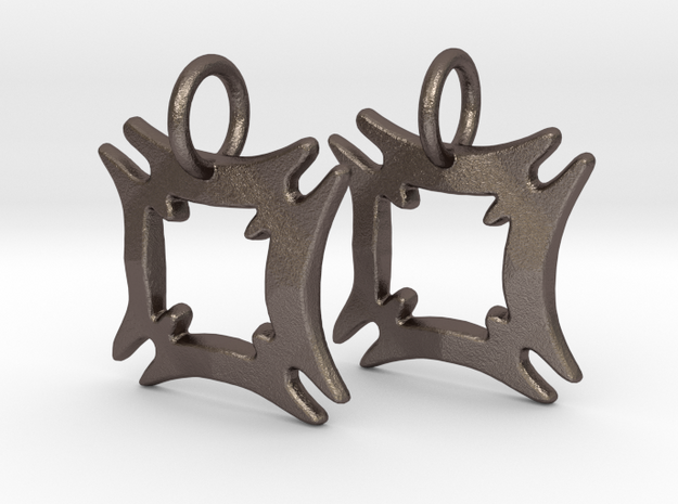 Hafinkra Charms (pair) in Polished Bronzed Silver Steel
