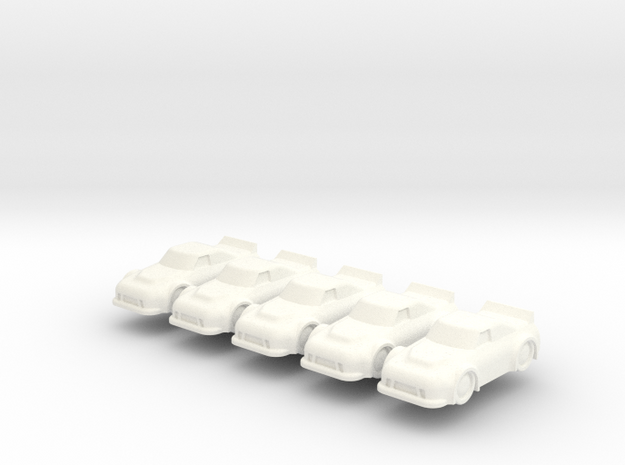 Miniature NASCAR 20mm (5 pcs) in White Processed Versatile Plastic