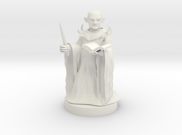 Gnome Warlock in White Natural Versatile Plastic