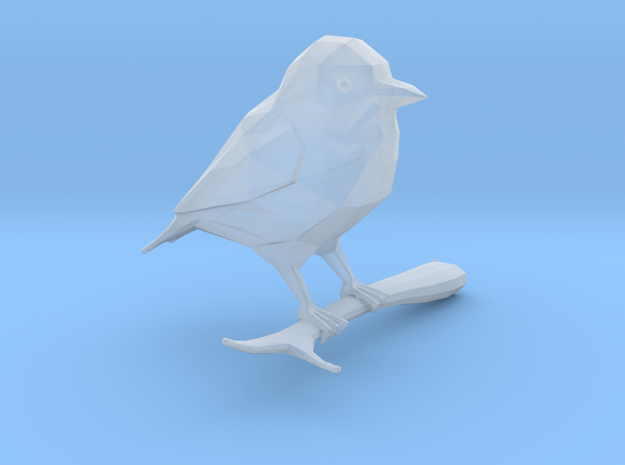 Low-Poly Stylised Bird in Tan Fine Detail Plastic