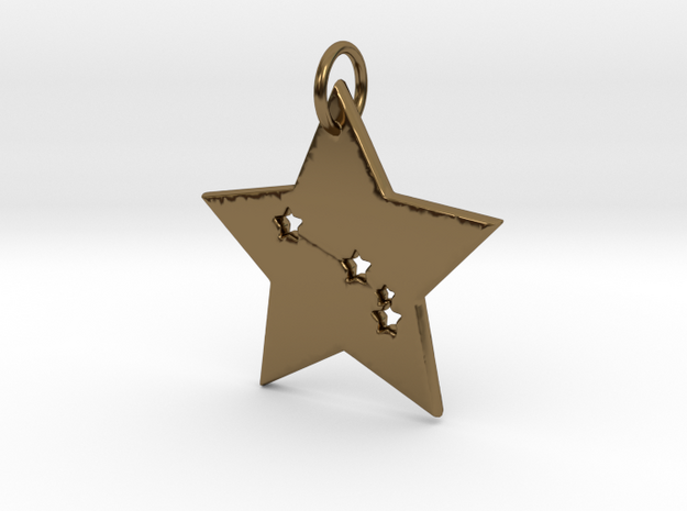 Aries Constellation Pendant in Polished Bronze