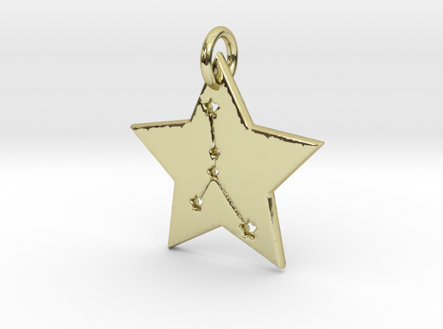 Cancer Constellation Pendant in 18k Gold Plated Brass