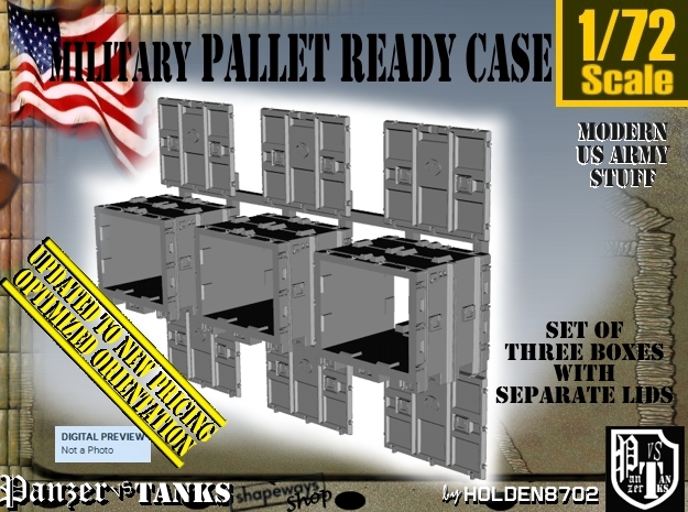 1/72 MM08 Pallet Ready Case Set001 in Tan Fine Detail Plastic