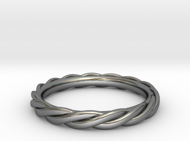 Single Twist Band in Polished Silver: 6 / 51.5